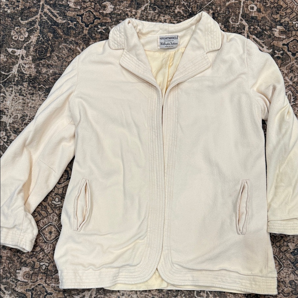 VTG Kaskmiracle by Wellington Fashions Ivory Cream Overcoat M
